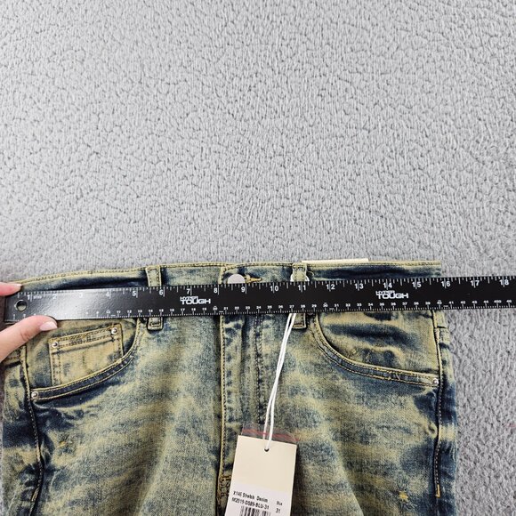 mnml Jeans Mens 31 Blue X146 Stretch Denim Distressed Slim Fit - Picture 7 of 16